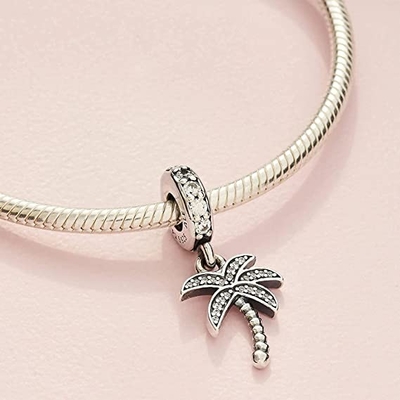 Chili Jewelry Coconut Palm Tree com a praia do feriado dos óculos de sol encanta compatível com Pandora Charms Bracelets