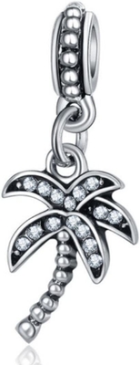 De prata inspirado - encanto personalizado de prata para o bracelete com joia do zirconita