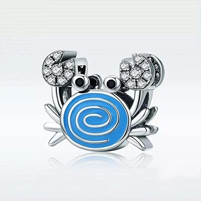 Cauda da sereia &amp; Shell Pearl Charm azuis 925 Sterling Silver Ocean Charm Beads para o bracelete &amp; a colar