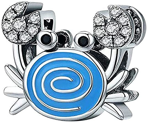 Cauda da sereia &amp; Shell Pearl Charm azuis 925 Sterling Silver Ocean Charm Beads para o bracelete &amp; a colar