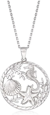 Árvore 925 Sterling Silver Stingray Necklace Manta Ray Turtle Dolphin Charm da senhora