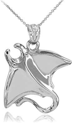 Árvore 925 Sterling Silver Stingray Necklace Manta Ray Turtle Dolphin Charm da senhora