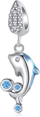 A sereia do encanto da tartaruga do encanto da prata do pendente 925 dos grânulos perla Shell Charm Lucky Sea Turtle para oscilar para braceletes