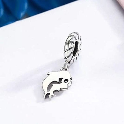 A sereia do encanto da tartaruga do encanto da prata do pendente 925 dos grânulos perla Shell Charm Lucky Sea Turtle para oscilar para braceletes