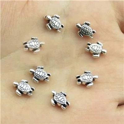 o grânulo de prata do pendente bonito antigo da tartaruga 160pcs encanta o bracelete original apto 9x7mm