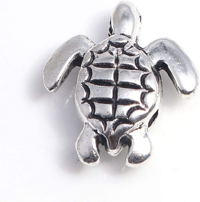 o grânulo de prata do pendente bonito antigo da tartaruga 160pcs encanta o bracelete original apto 9x7mm