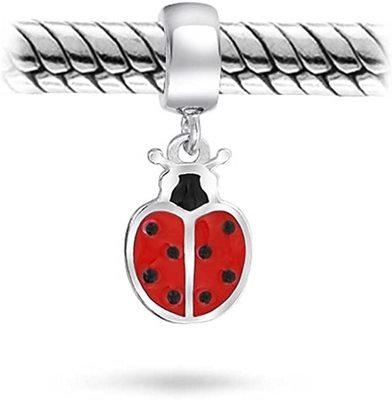 Personalize grânulos vermelhos do encanto de Lucky Ladybug Insect Gardener Dangle para as mulheres adolescentes