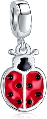 Personalize grânulos vermelhos do encanto de Lucky Ladybug Insect Gardener Dangle para as mulheres adolescentes