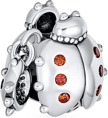 Personalize grânulos vermelhos do encanto de Lucky Ladybug Insect Gardener Dangle para as mulheres adolescentes