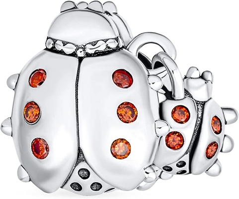 Personalize grânulos vermelhos do encanto de Lucky Ladybug Insect Gardener Dangle para as mulheres adolescentes