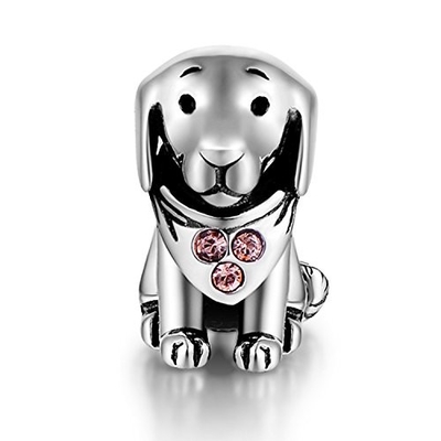 encantos de prata de encontro do grânulo do cão da joia de 1.5-2.5mm SBI para o pendente da colar dos braceletes