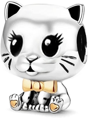 Mulheres de assento de Kitten Kitty Pet Animal Lover CAT Dangle Charm Beads For adolescentes