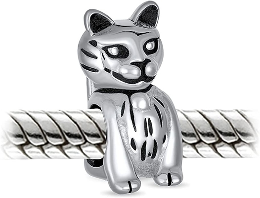 Mulheres de assento de Kitten Kitty Pet Animal Lover CAT Dangle Charm Beads For adolescentes