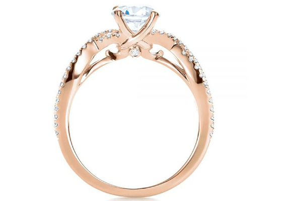 Garra que ajusta 18K Rose Gold Ring 0.8ct com GH VS1 GIA Diamond