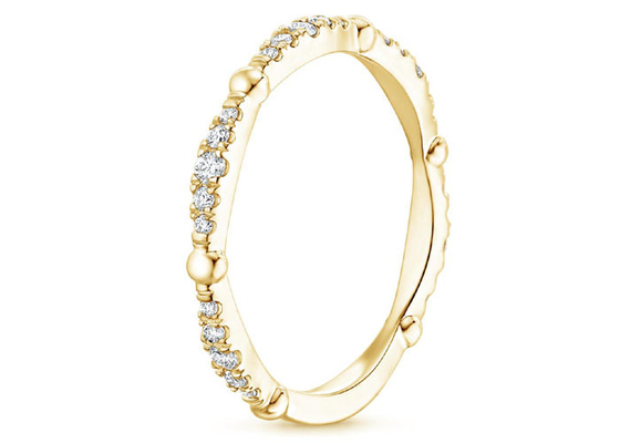 Pavimente a claridade completa da joia 0.67ct G-H VS1 do ouro amarelo do diamante 14K