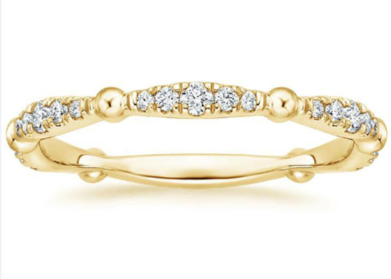 Pavimente a claridade completa da joia 0.67ct G-H VS1 do ouro amarelo do diamante 14K