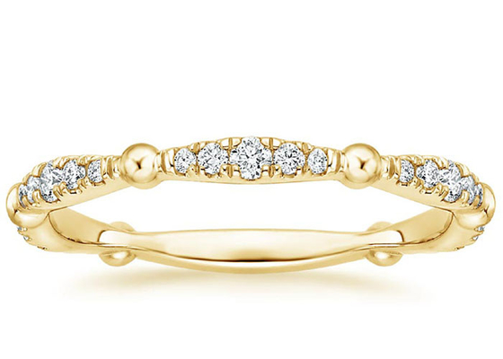 Pavimente a claridade completa da joia 0.67ct G-H VS1 do ouro amarelo do diamante 14K