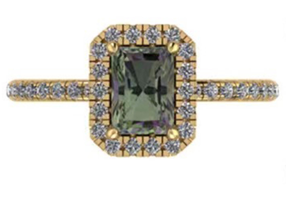 Joia do ouro maciço de OV6X8mm 14K, quilate Diamond Engagement Ring do retângulo 1,3