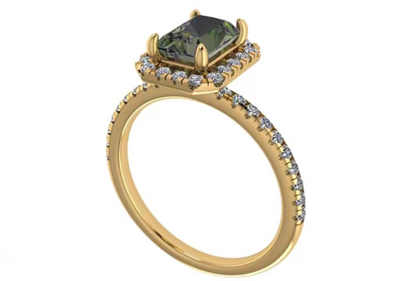 Joia do ouro maciço de OV6X8mm 14K, quilate Diamond Engagement Ring do retângulo 1,3