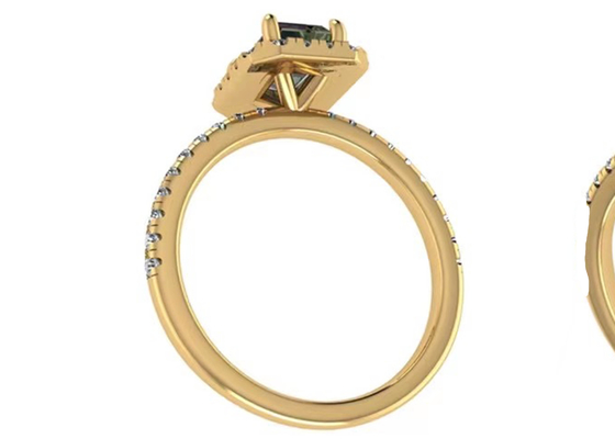 Joia do ouro maciço de OV6X8mm 14K, quilate Diamond Engagement Ring do retângulo 1,3
