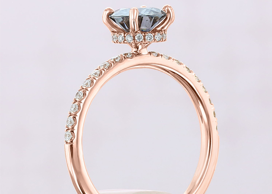dimensão crescida de Moissanite Ring Silver Grey Color 1ct 5pcs do ouro 9K laboratório material