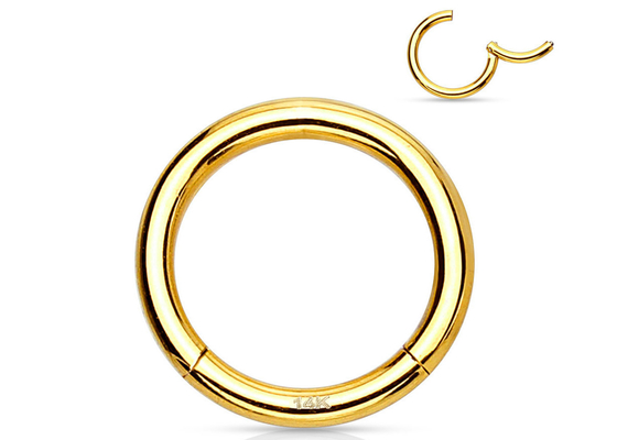 Hélice que perfura o Clicker do ouro 14K para o Tragus 16g-40g da cartilagem