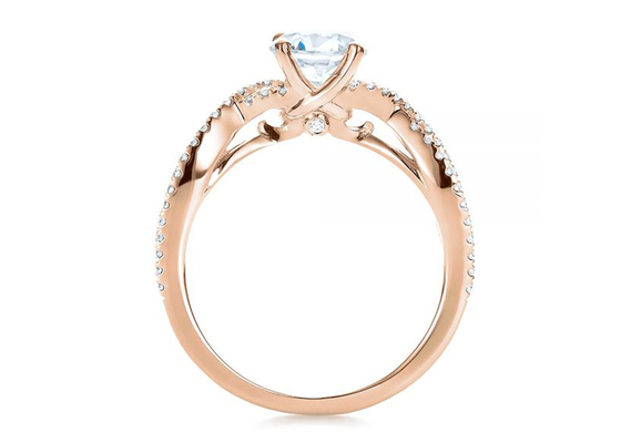 ODM natural do OEM da dimensão de 0.8ct Diamond Engagement Rings 6.0MM