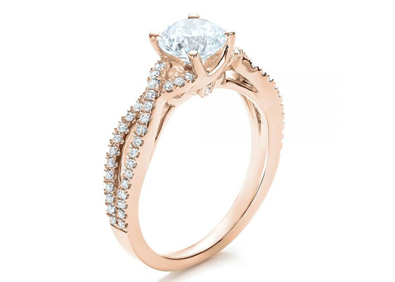 ODM natural do OEM da dimensão de 0.8ct Diamond Engagement Rings 6.0MM