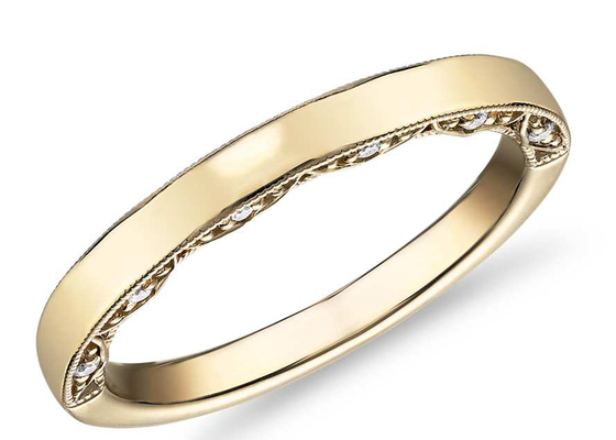 joia minúscula do ouro 0.12ct 14K amarelo, ODM EX do corte de Diamond Wedding Bands do ouro amarelo