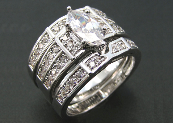 aliança de casamento do acoplamento do ouro de 10K 14K, ODM natural do anel de diamante de 0.68ct 56pcs