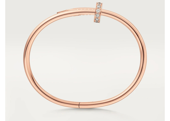 ODM do wideth de Rose Gold Bangle 3.5mm da joia do ouro maciço de 0.59ct 18K