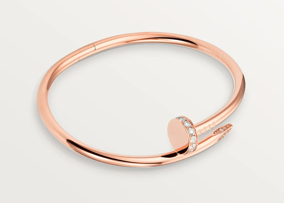 ODM do wideth de Rose Gold Bangle 3.5mm da joia do ouro maciço de 0.59ct 18K