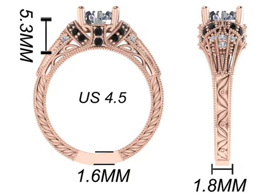 Tipo brilhante redondo ODM do corte 18K Rose Gold Ring Illusion Setting do certificado do GIA