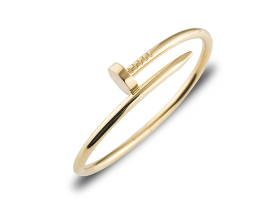 Bracelete do ouro 18k amarelo da largura 3.5mm, Juste Un Clou Bangle para o acoplamento