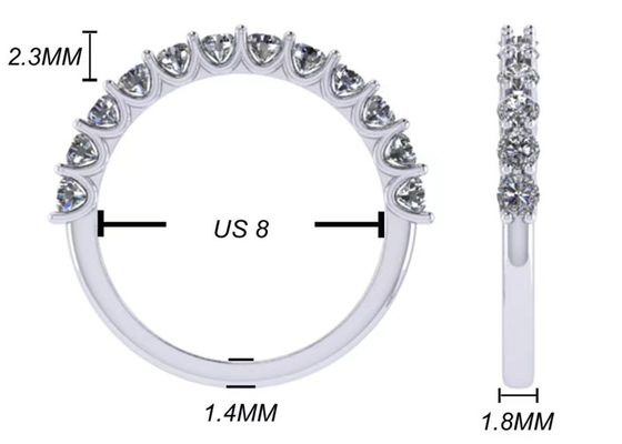 acoplamento de 1,2 ct e tamanho do peso RD2.7MM de Ring Set 1.93g do casamento