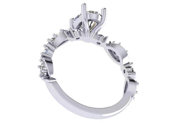 ouro 18k Diamond Engagement Ring, ODM branco de 6.4mm oval do OEM de Diamond Ring da forma