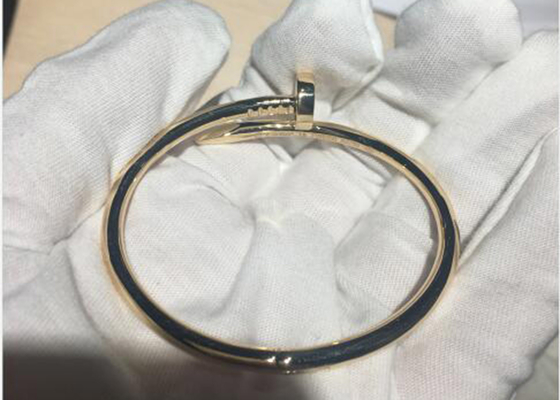 Bracelete do ouro 18k amarelo da largura 3.5mm, Juste Un Clou Bangle para o acoplamento