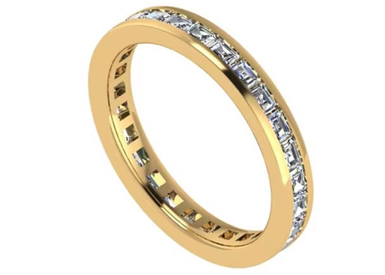 27pcs ODM do OEM do diamante 18K Rose Gold Ring With 2.0×1.5MM para o presente