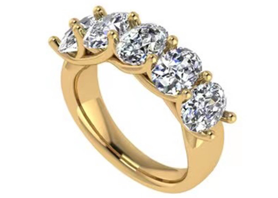 Tamanho oval do diamante 18K Rose Gold Ring 6.43x 4.7x 3.03mm para o aniversário