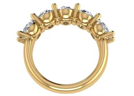 Tamanho oval do diamante 18K Rose Gold Ring 6.43x 4.7x 3.03mm para o aniversário