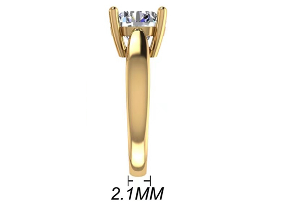 Mão que ajusta a joia do ouro maciço 14K, solitário natural redondo Diamond Rings do corte 2.7ct