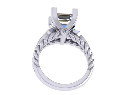 Princesa Cut do ouro de Moissanite Diamond Gemstone Promise Rings 14K