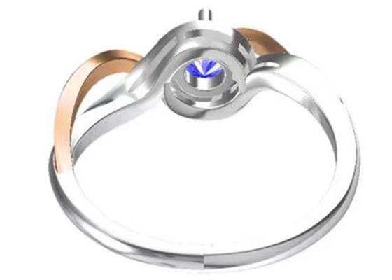 O cruzamento da joia do ouro maciço da joia 14K de Tanzanite une a pedra principal de RD6.4MM