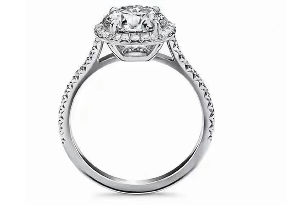 Joia do ouro maciço do corte redondo 14K, 49pcs Diamond Engagement Ring Sets