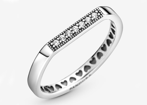 Rose Gold Clicker diferenciada, dimensão real dos aneis de noivado 1.2mm×8mm do diamante
