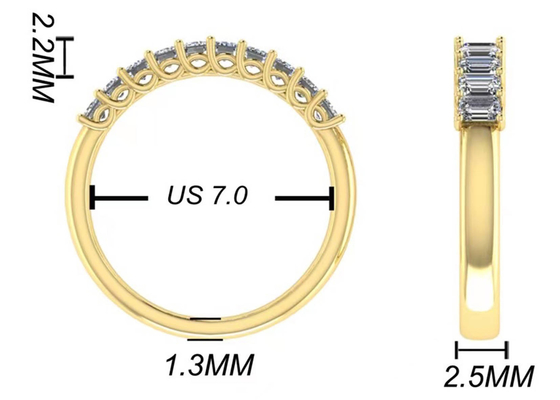 10pcs o EM do diamante 18k Rose Gold Ring 3.0×2.0mm cortou para o aniversário