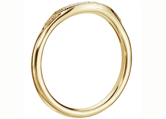 Anel de ouro 14K amarelo delicado minúsculo, tamanho de Diamond Stacking Rings 2mm 1.5mm 1.3mm