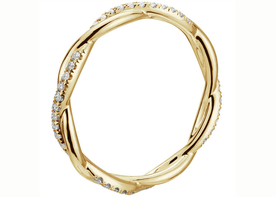 garra do tamanho da faixa da joia 3.8mm-4.3mm do ouro amarelo da relação 14K da torção 0.44ct que ajusta o tipo