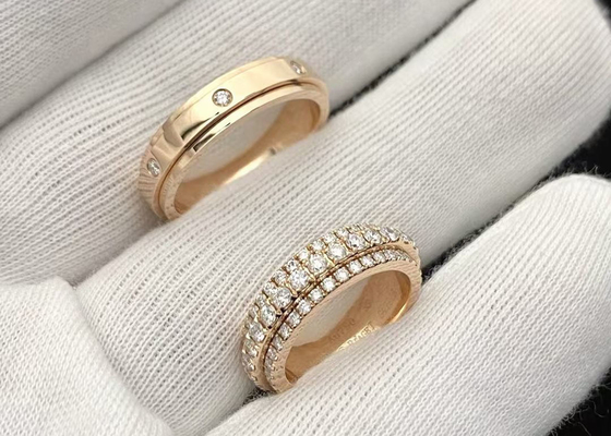 Peso do anel de noivado 32pcs 92pcs 3.20g do ouro amarelo do OEM 2.84ct 18k