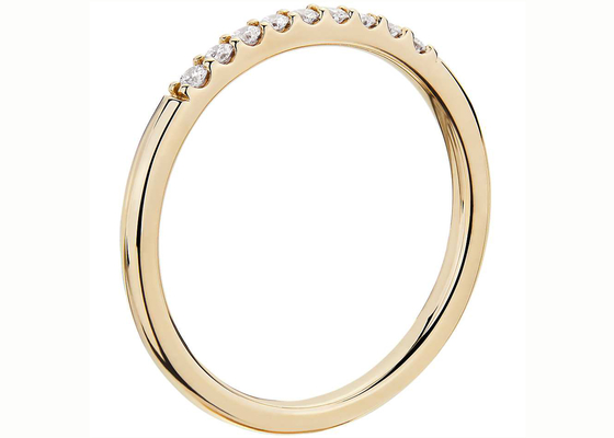 Fishtail empilhável de 0.44ct Diamond Rings Yellow Gold 1.8mm que ajusta o tipo